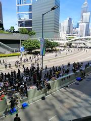 Harcourt Road occupied by protestors on July 1, 2019