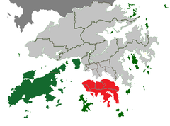 Map of Hong Kong and New Territories islands