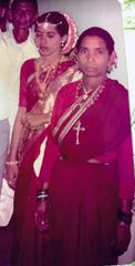 Samvedi mother-in-law welcoming her daughter-in-law at a wedding in 1984