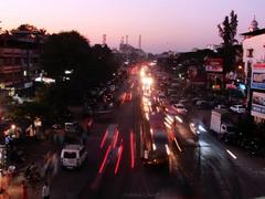 Ambadi Road view from skywalk at 6:30 PM