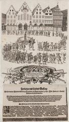 Illustration of a ceremonial procession by carpenters in 1659 Frankfurt am Main