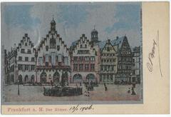 Frankfurt view in early 20th century postcard