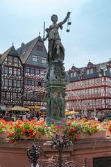 Hessian cultural monument Gerechtigkeitsbrunnen in Frankfurt am Main