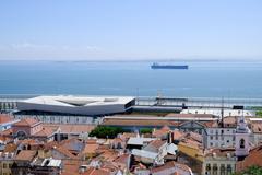 City view of Lisbon with cruise terminal