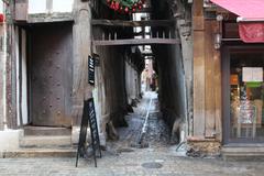 Ruelle des Chats in Troyes with half-timbered medieval houses