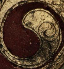 Celtic yin yang motif on an enamelled bronze plaque