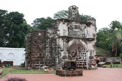 A Famosa Portuguese fort with a cannon in Malacca