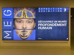 Illuminated sign in the basement of the Museum of Ethnography, Geneva