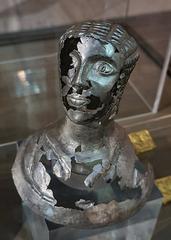 Head of Julia Meza silver sculpture