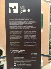 Gaudí House Museum information panel