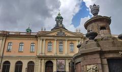 Nobel Prize Museum and well in Stortorget square, Stockholm