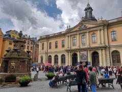 Nobel Prize Museum and well in Stortorget square, Stockholm