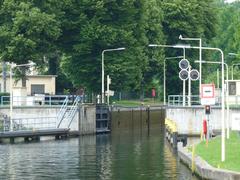 Schleuse Woltersdorf with a weir on a sunny day