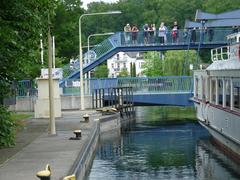 Schleuse Woltersdorf lock with a weir in Woltersdorf near Berlin