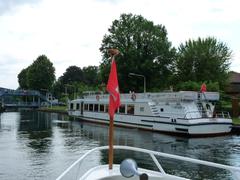 Schleuse Woltersdorf with connecting waterway and scenic surroundings