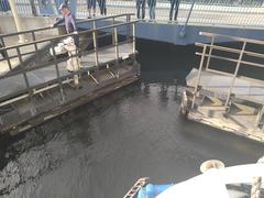 Schleuse Woltersdorf with a lock chamber and weir in Woltersdorf, Germany