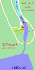 Map of the first lock at Woltersdorf