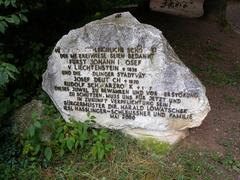 weathered memorial stone at Meiereiwiese