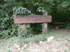 Entrance sign to the recreational area at Burgruine Mödling