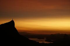 Cristo Redentor at dawn in Tijuca Forest