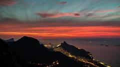 Cristo Redentor, Morro Dois Irmãos, and Rio de Janeiro coastline viewed from Pedra Bonita