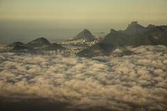 dawn over Rio de Janeiro from airplane