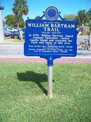 Historical marker about the William Bartram Trail in Fernandina Beach, Florida