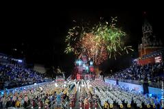 Spasskaya Bashnya Moscow Military Tattoo festival on Red Square