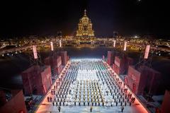 Spasskaya Tower at Sobornaya Square of the Main Cathedral of the Russian Armed Forces