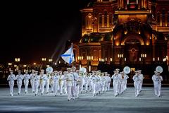 Spasskaya Tower with Levitan's Voice during Prologue at Russia's Main Cathedral Square