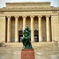 The Thinker statue at the Nelson-Atkins Museum of Art