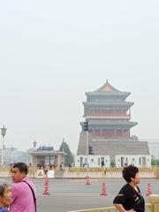 Zhengyangmen Gatehouse and Qianmen Station Exit A in Beijing