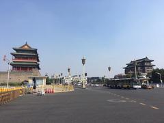 Beijing cityscape with clear blue sky and modern buildings