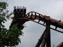 Nemesis Inferno roller coaster track at Thorpe Park