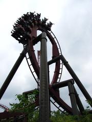 Nemesis Inferno roller coaster vertical loop at Thorpe Park