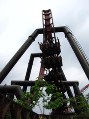 Nemesis Inferno rollercoaster vertical loop at Thorpe Park