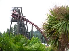 First drop of Nemesis Inferno roller coaster at Thorpe Park