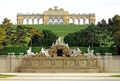 Gloriette and Neptune Fountain at Schönbrunn Palace in Vienna