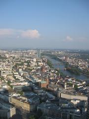 View of the complete old town of Frankfurt from the Maintower