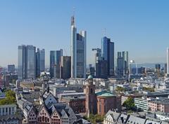 Frankfurt banking district skyscrapers 2012