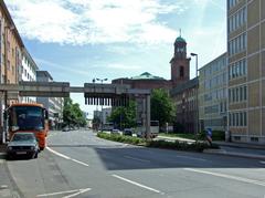 end of Berliner Strasse near Theater-Tunnel and corner Grosser Hirschgraben