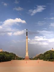 Jaipur Column in New Delhi standing under a clear blue sky