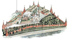 Map of Moscow Kremlin with Kutafya Tower location marked