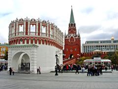 Kutafia Tower and Troitskaya Tower in Moscow Kremlin