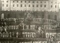 Painting of Processione Mauriziana by A. Lasagno from 1710-1720