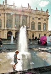 Water games at Palazzo Madama in Italy