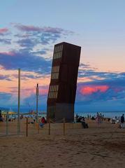 L'estel ferit sculpture by Rebecca Horn at Sant Miquel beach in Barcelona