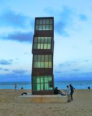 L'estel ferit sculpture by Rebecca Horn on Sant Miquel beach in Barcelona