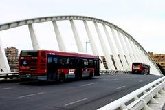 Valencia urban buses on the Puente de la Exposición