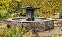 fountain in the Mediterranean Garden of De Kruidhof Buitenpost